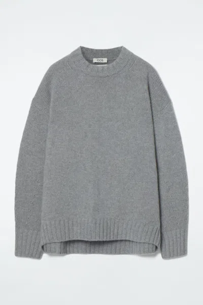 Cos Chunky Pure Cashmere Crew-neck Jumper In Grey