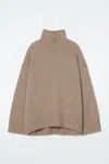 Cos Chunky Pure Cashmere Turtleneck Jumper In Beige