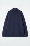 Cos Chunky Pure Cashmere Turtleneck Jumper In Blue