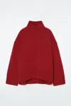 Cos Chunky Pure Cashmere Turtleneck Jumper In Red