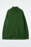 Cos Chunky Pure Cashmere Turtleneck Jumper In Green