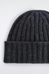 Cos Chunky Ribbed Cashmere Beanie In Black