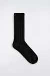 Cos Chunky Ribbed Cotton Socks In Black
