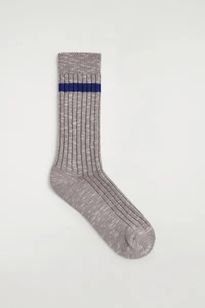 Cos Chunky Rib-knit Socks In Grigio