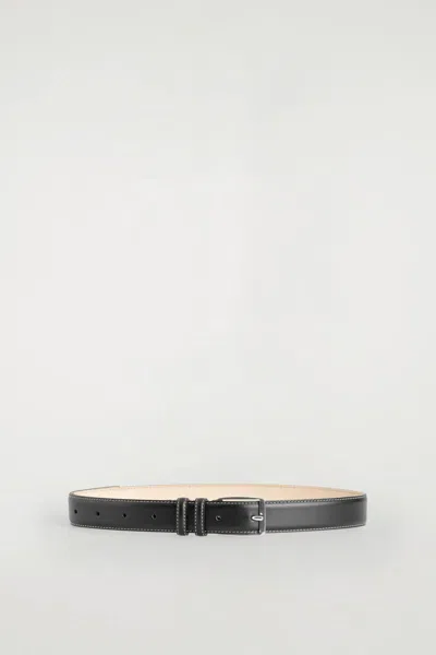 Cos Cintura In Pelle Con Cuciture A Vista In Black