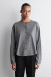 Cos Circle-cut Merino Wool Cardigan In Gray