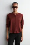 Cos Circle-cut Merino Wool Cardigan In Orange