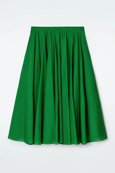 Cos Circle-cut Midi Skirt In Green