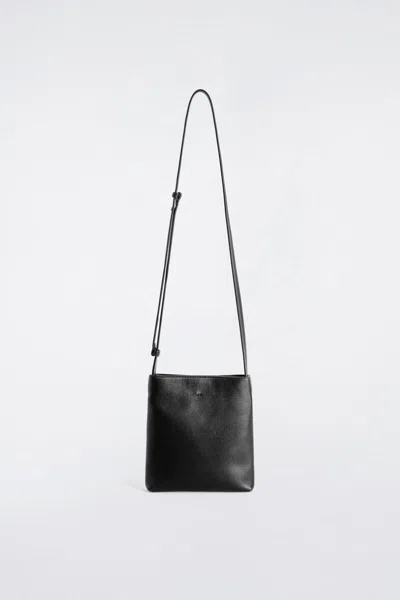 Cos City Crossbody Bag - Grained Leather In Black