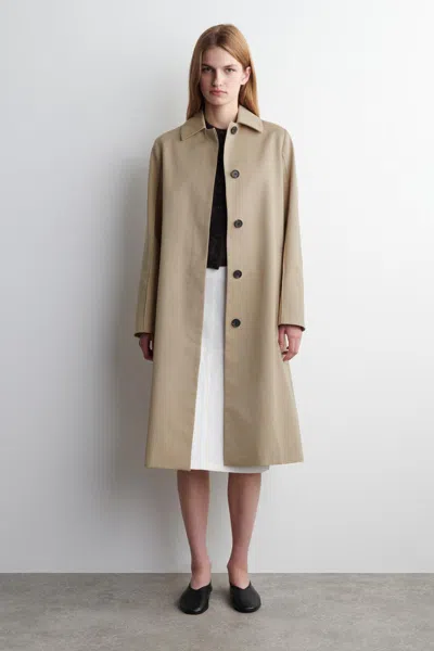 Cos Classic Cotton Car Coat In Sand