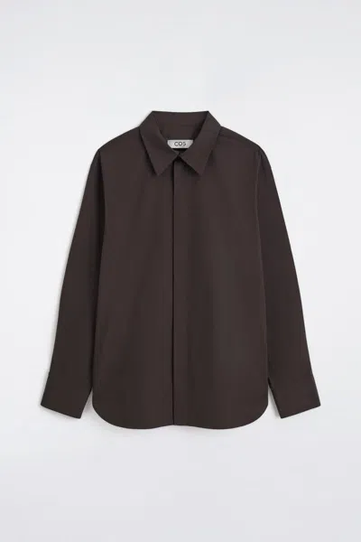 Cos Classic Cotton Shirt In Brown