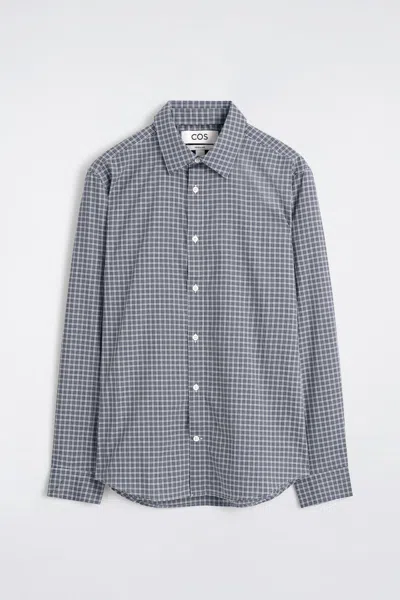 Cos Classic Cotton Shirt In Navy In Multi