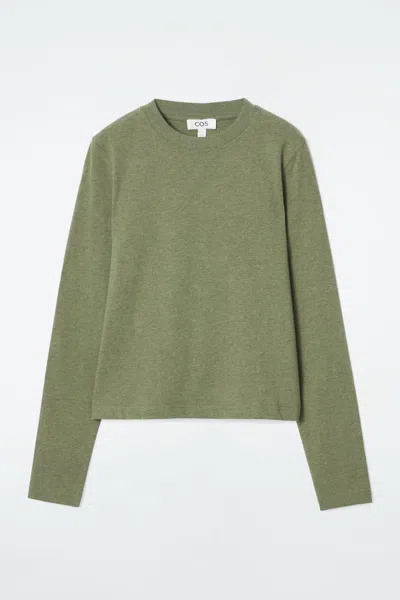 Cos Clean Cut Long-sleeved T-shirt In Green