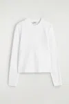 Cos Clean Cut Long-sleeved T-shirt In White