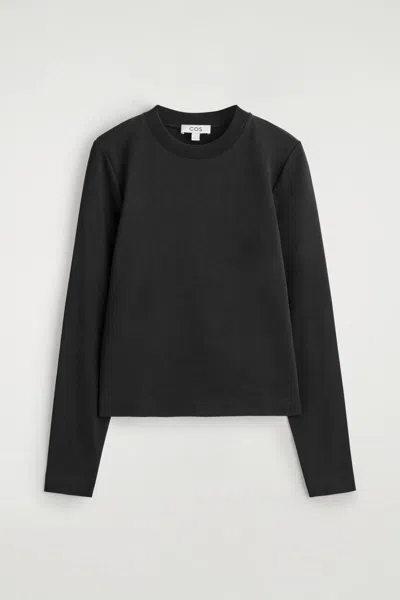 Cos Clean Cut Long-sleeved T-shirt In Black