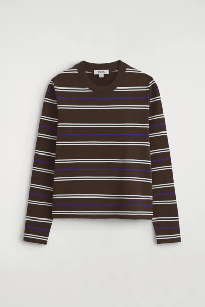 Cos Clean Cut Long-sleeved T-shirt In Marron
