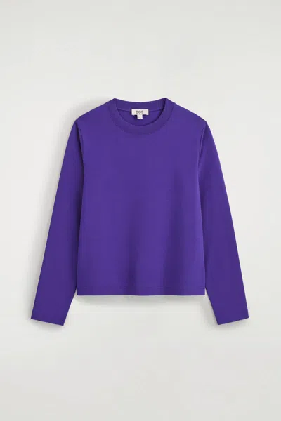 Cos Clean Cut Long-sleeved T-shirt In Mauve