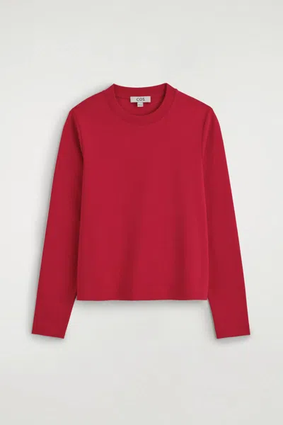 Cos Clean Cut Long-sleeved T-shirt In Red