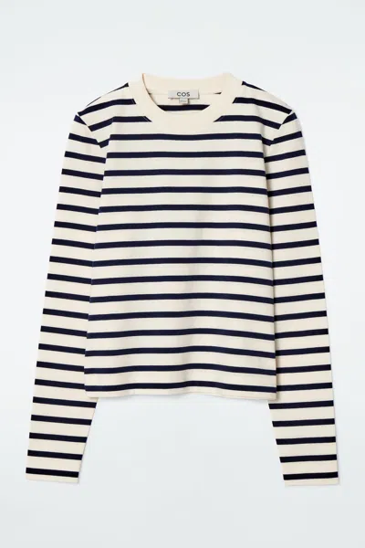 Cos Clean Cut Regular Long-sleeved T-shirt In Blue