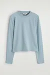Cos Clean Cut Regular Long-sleeved T-shirt In Blue