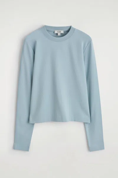 Cos Clean Cut Regular Long-sleeved T-shirt In Blue