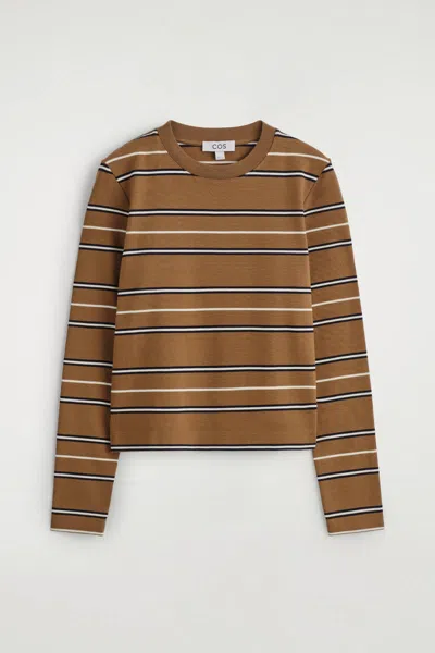 Cos Clean Cut Regular Long-sleeved T-shirt In Brown