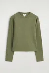 Cos Clean Cut Regular Long-sleeved T-shirt In Green