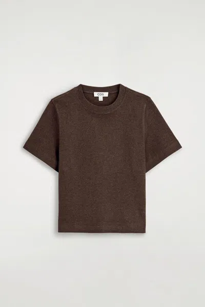 Cos Clean Cut T-shirt In Brown