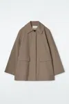 Cos Collared Cotton Car Jacket In Beige