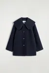 Cos Collared Double-faced Wool Jacket In Blue