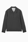 Cos Collared Half-zip Sweatshirt In Grey