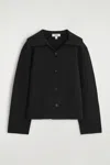 Cos Collared Knitted Jacket In Black