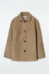 Cos Collared Suede Jacket In Beige