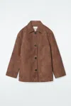 Cos Collared Suede Jacket In Beige