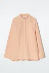 Cos Collarless Half-placket Shirt In Orange