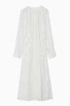 COS COLLARLESS MAXI SHIRT DRESS