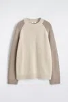 Cos Colour-block Cashmere Sweater In Neutral