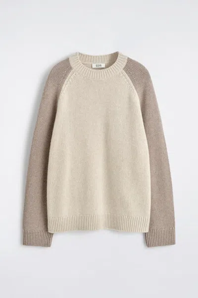 Cos Colour-block Cashmere Sweater In Neutral