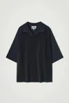 Cos Colour-block Double-faced Polo Shirt In Blue In Blue