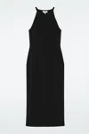 Cos Knitted Bodycon Mini Dress In Black