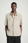 Cos Contrast-panel Overshirt In Beige