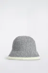 Cos Contrast-tipped Wool-mohair Bucket Hat In Gray