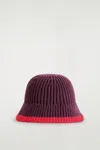 Cos Contrast-tipped Wool-mohair Bucket Hat In Red