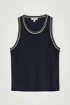 Cos Contrast-trim Ribbed Tank Top In Blue