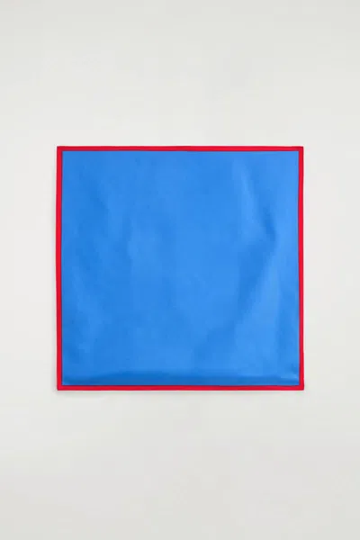 Cos Contrast-tipped Silk Scarf In Bleu