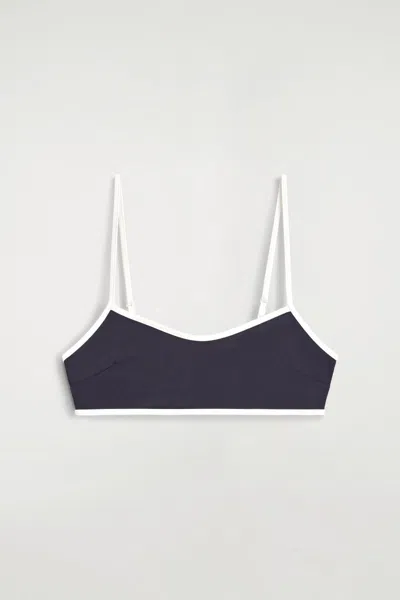 Cos Contrast-trimmed Bikini Briefs In Blue