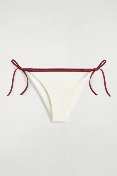 Cos Contrast-trimmed Tie-side Bikini Briefs In White