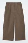 Cos Corduroy Barrel-leg Trousers In Beige