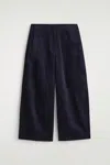 Cos Pantaloni Barrel In Velluto A Te In Blue