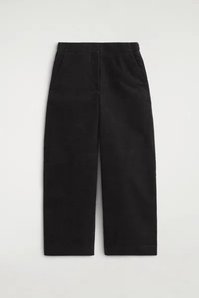 Cos Corduroy Barrel-leg Pants In Black